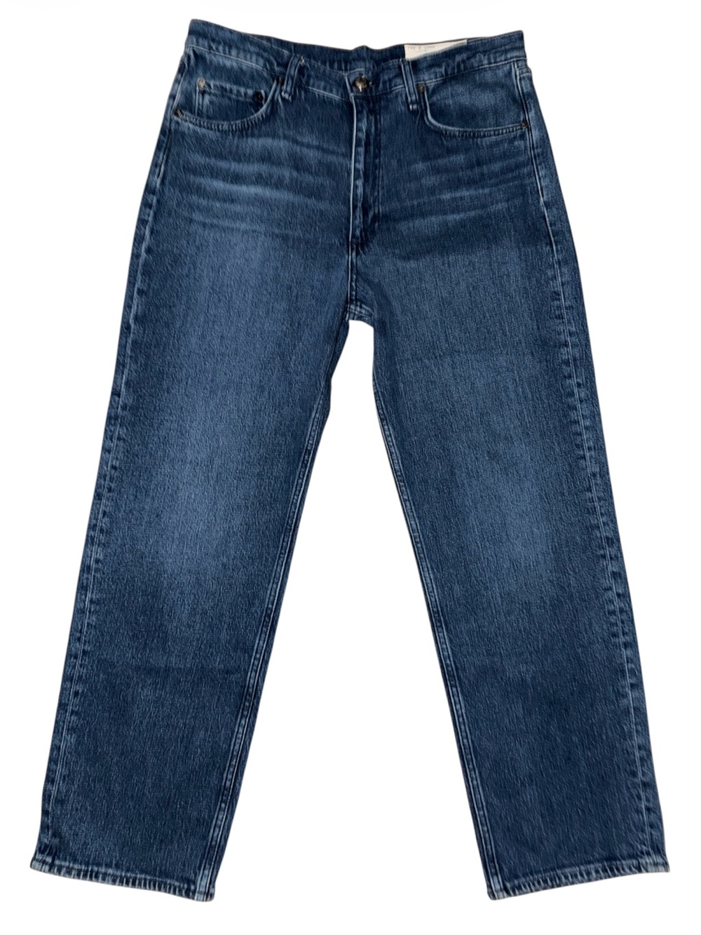 rag & bone Harlow Mid-Rise Straight Jeans TEO Wash Size 33 Dark Wash Denim EUC